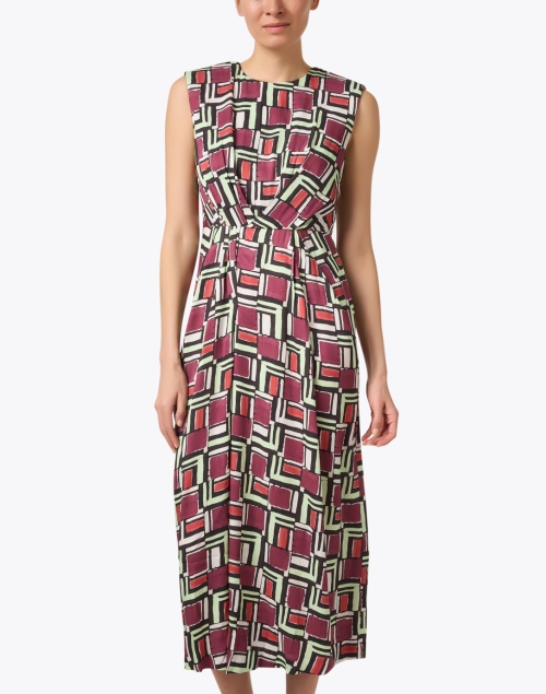 Front image - St. John - Multi Geometric Print Dress