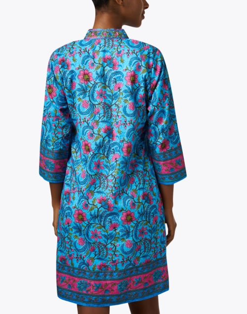 Back image - Bella Tu - Evie Blue Floral Tunic Dress