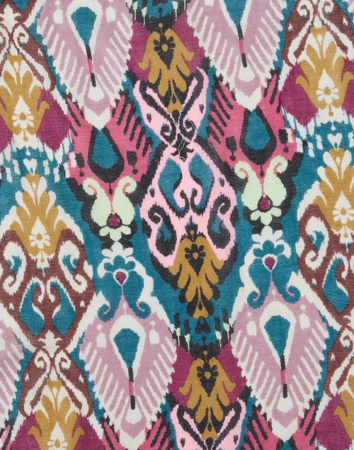 Fabric image - Kinross - Multi Ikat Print Silk Cashmere Scarf