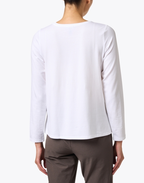 Back image - Eileen Fisher - White Stretch Jersey Top