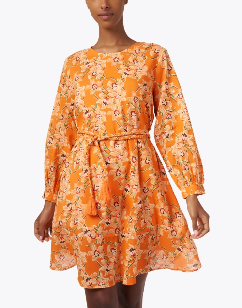 Front image - Ro's Garden - Dorotea Orange Floral Dress