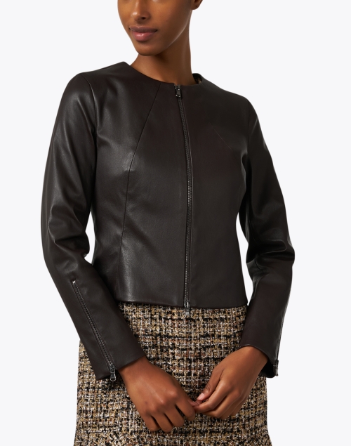 Front image - Susan Bender - Brown Stretch Leather Jacket