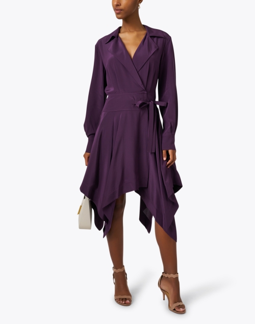 Purple Silk Shirt Dress