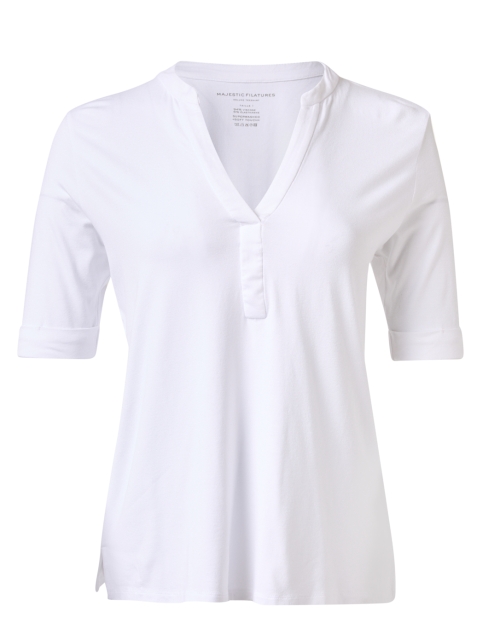 Product image - Majestic Filatures - White Soft Touch Henley Top
