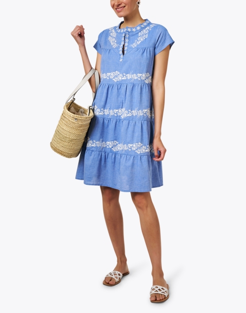 Isabel Blue Chambray Embroidered Dress