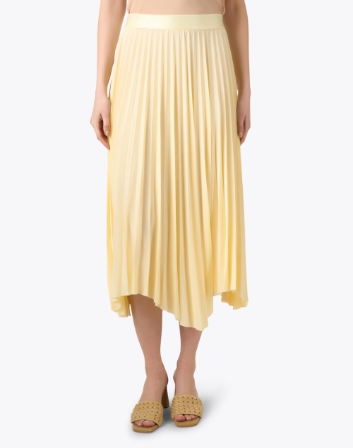 Front image - BOSS - Exala Yellow Pleated Skirt