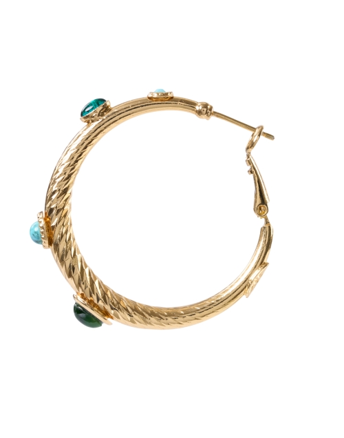 Front image - Gas Bijoux - Textured Gold Hoop Earrings