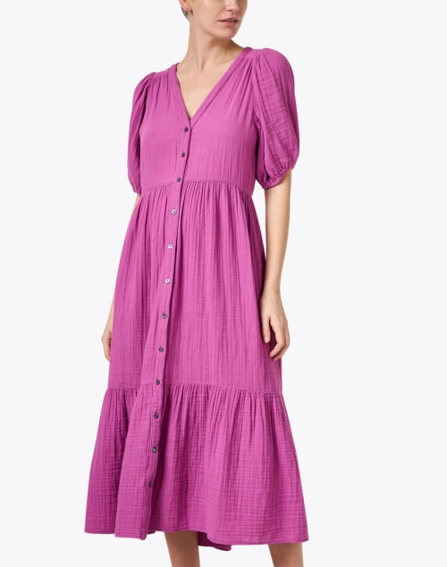 Front image - Xirena - Lennox Purple Cotton Gauze Dress