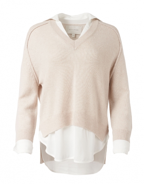 Product image - Brochu Walker - Almond Cashmere Sweater with White Underlayer