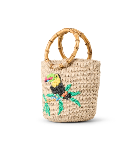 Front image - SERPUI - Dakota Straw Embroidered Straw Basket Bag