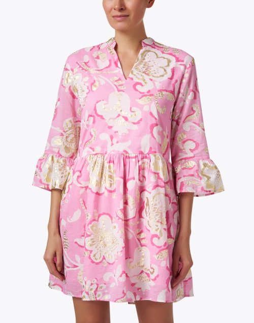 Front image - Jude Connally - Faith Pink Print Cotton Dress