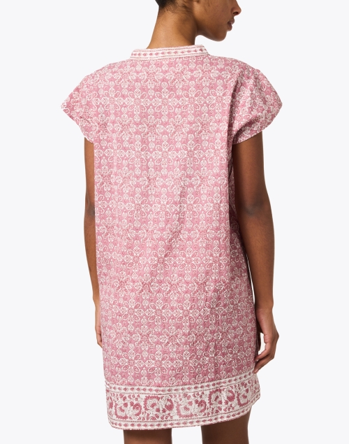 Back image - Pomegranate - Pink Print Cotton Shift Dress