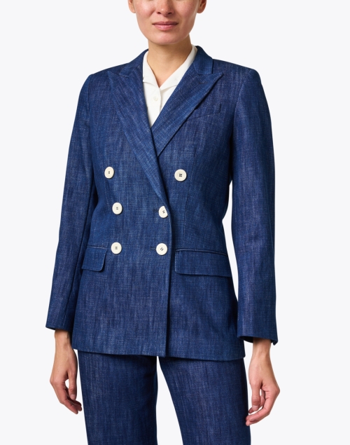Front image - Ines de la Fressange - Ezio Blue Denim Blazer