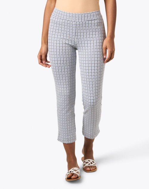 Front image - Avenue Montaigne - Brigitte Blue Houndstooth Pull On Pant