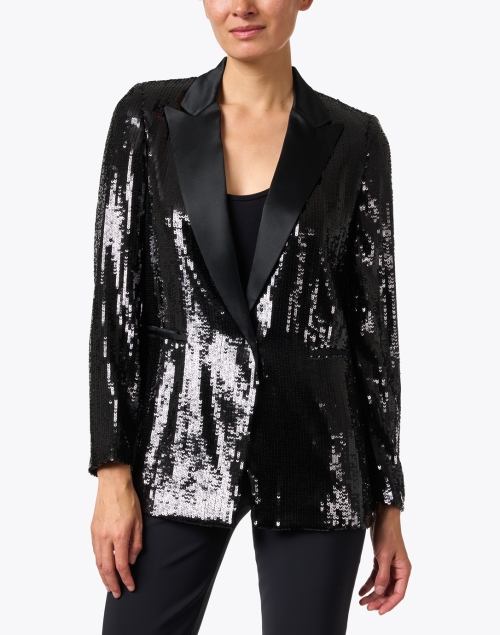 Front image - Max Mara Studio - Essenza Black Sequin Jacket