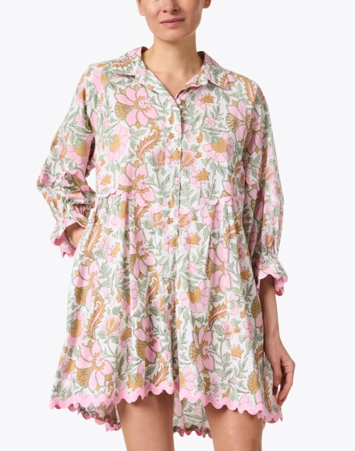 Front image - Juliet Dunn - Multi Floral Shirt Dress