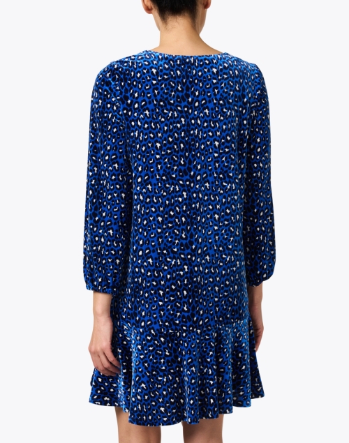 Back image - Jude Connally - Sadie Blue Print Velvet Dress