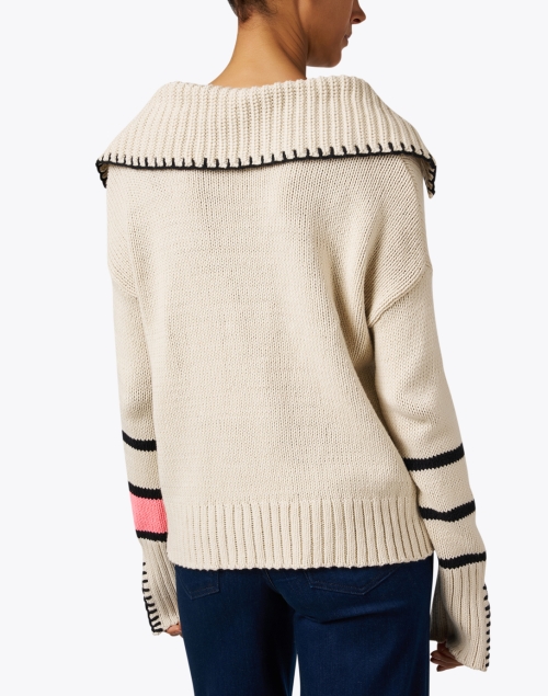 Back image - Lisa Todd - Beige Contrast Stitch Sweater