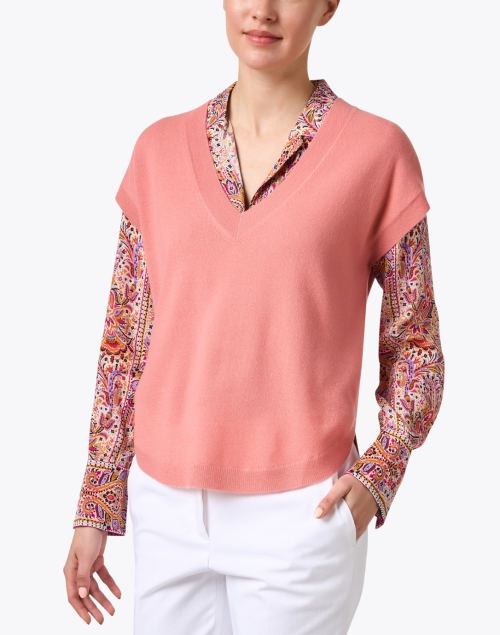 Front image - Repeat Cashmere - Coral Cashmere Knit Vest
