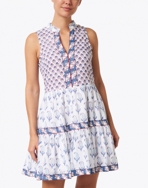 Front image - Oliphant - Tulip Blue Print Cotton Voile Dress