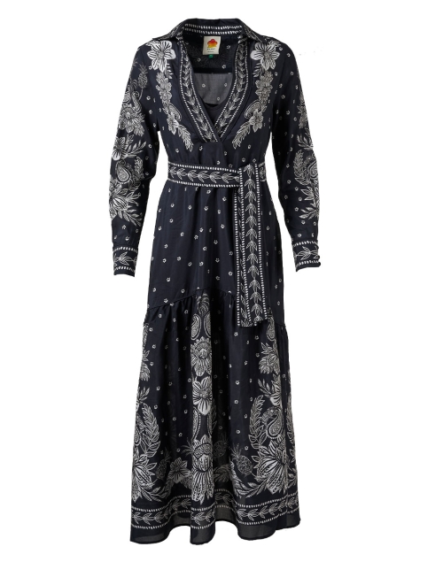 Product image - Farm Rio - Paisley Black Floral Print Dress