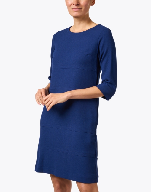 Front image - Rosso35 - Blue Wool Shift Dress