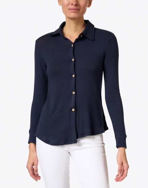Front image - Southcott - Eastdale Navy Cotton Modal Top