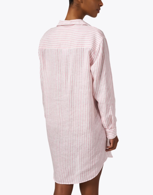 Back image - Frank & Eileen - Mary Pink Stripe Linen Shirt Dress
