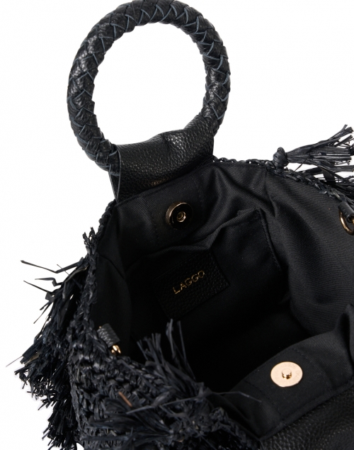 Extra_1 image - Laggo - Capri Black Raffia Circle Top Handle Bag