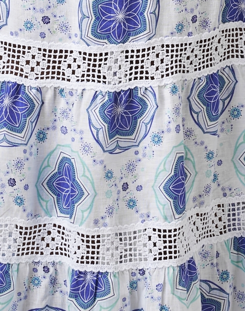 Fabric image - Temptation Positano - Bacco Blue Printed Linen Dress