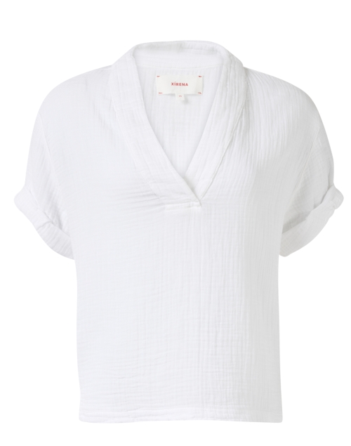 Product image - Xirena - Avery White Cotton V-Neck Top