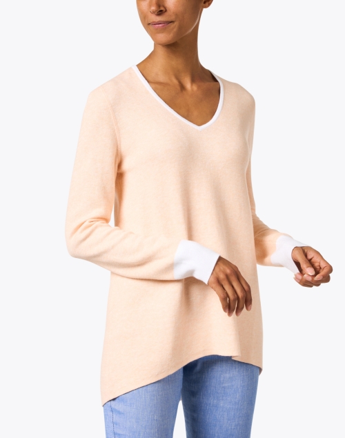 Front image - Kinross - Orange Cashmere Cotton Reversible Sweater