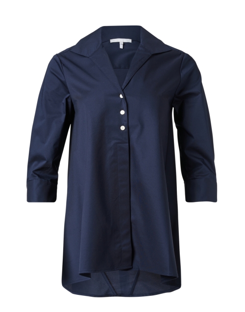 Product image - Hinson Wu - Betty Navy Button Down Stretch Cotton Shirt