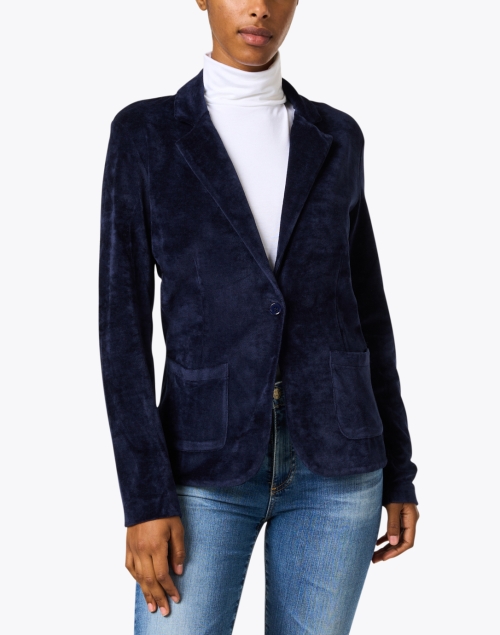 Front image - Majestic Filatures - Navy Cotton Velour Blazer