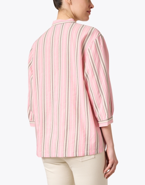 Back image - A.P.C. - Priya Pink Striped Cotton Blouse