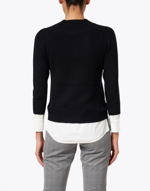 Back image - Brochu Walker - Eton Black Wool Cashmere Sweater with White Underlayer