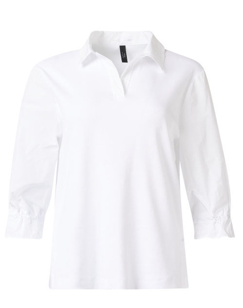 Marc Cain Sports White Stretch Cotton Polo Top