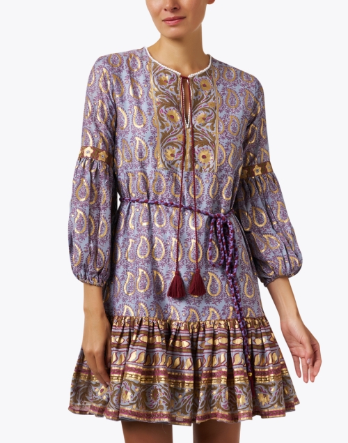 Front image - Oliphant - Multi Paisley Printed Cotton Silk Dress