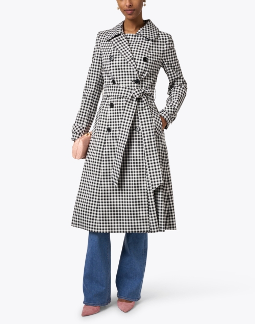 Cara Cotton Gingham Trench Coat