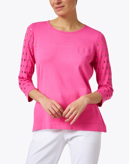 Front image - J'Envie - Pink Cutout Sleeve Top