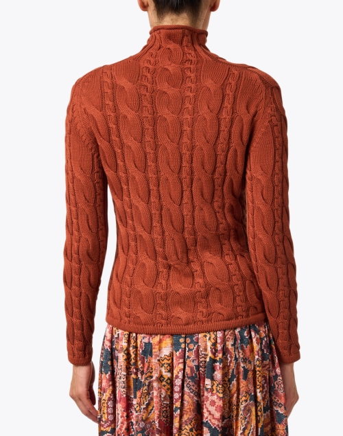 Back image - Blue - Cinnamon Brown Cotton Cable Knit Sweater
