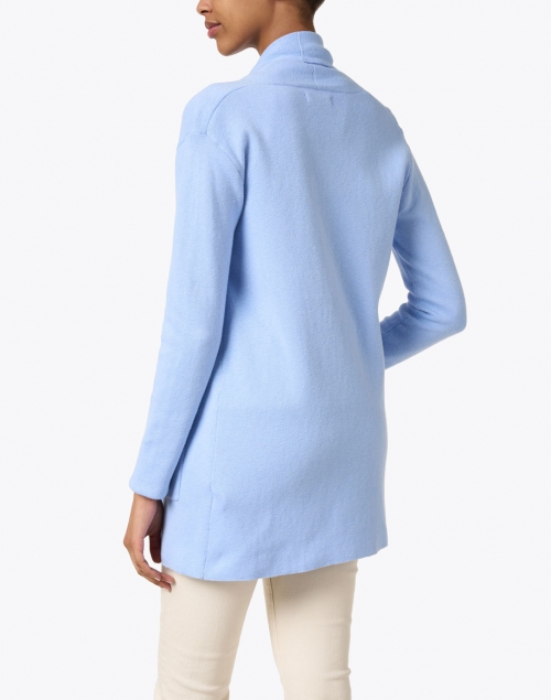 Back image - Burgess - Blue Flax Cotton Cashmere Travel Coat