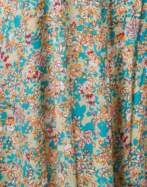 Fabric image - Poupette St Barth - Ilona Green Floral Print Dress
