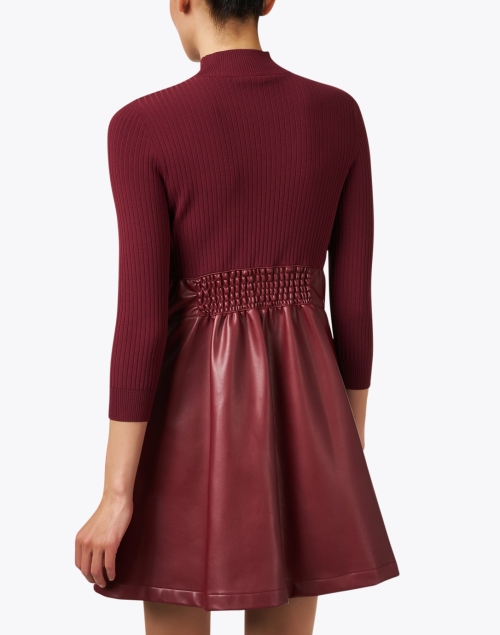 Back image - Shoshanna - Alexa Red Leather Combo Dress
