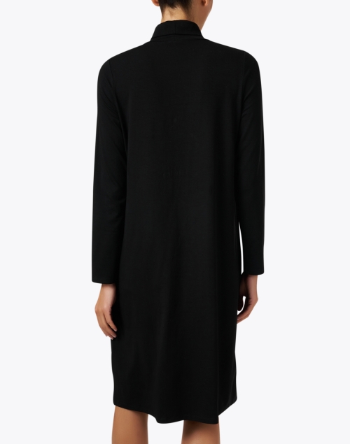 Back image - Eileen Fisher - Black Stretch Jersey Knit Dress