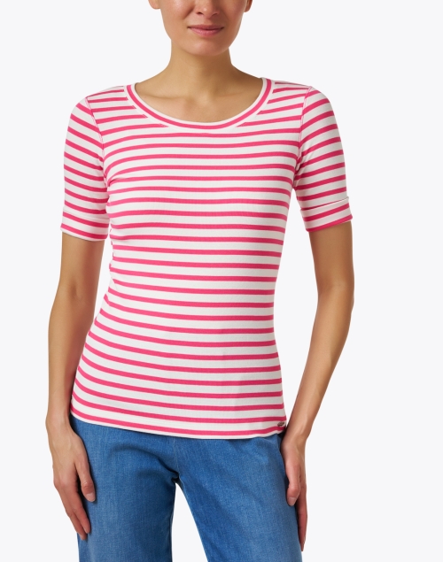 Front image - Marc Cain - Pink Striped Top