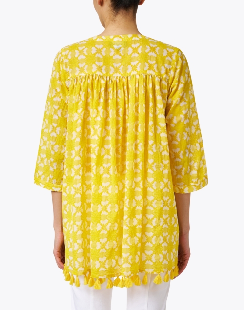 Back image - Ro's Garden - Seychelles Yellow Print Cotton Tunic Top