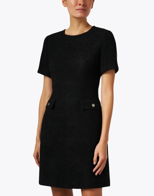 Front image - BOSS - Docanah Black Tweed Sheath Dress