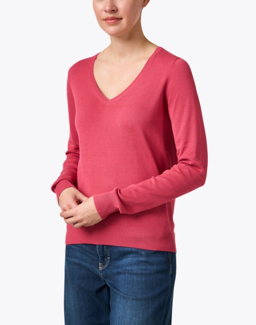 Front image - Repeat Cashmere - Pink Cotton Blend Sweater