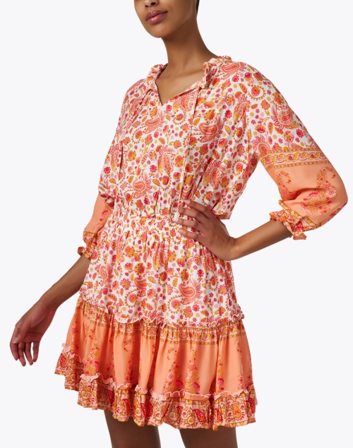 Front image - Walker & Wade - Ibiza Orange Multi Print Dress